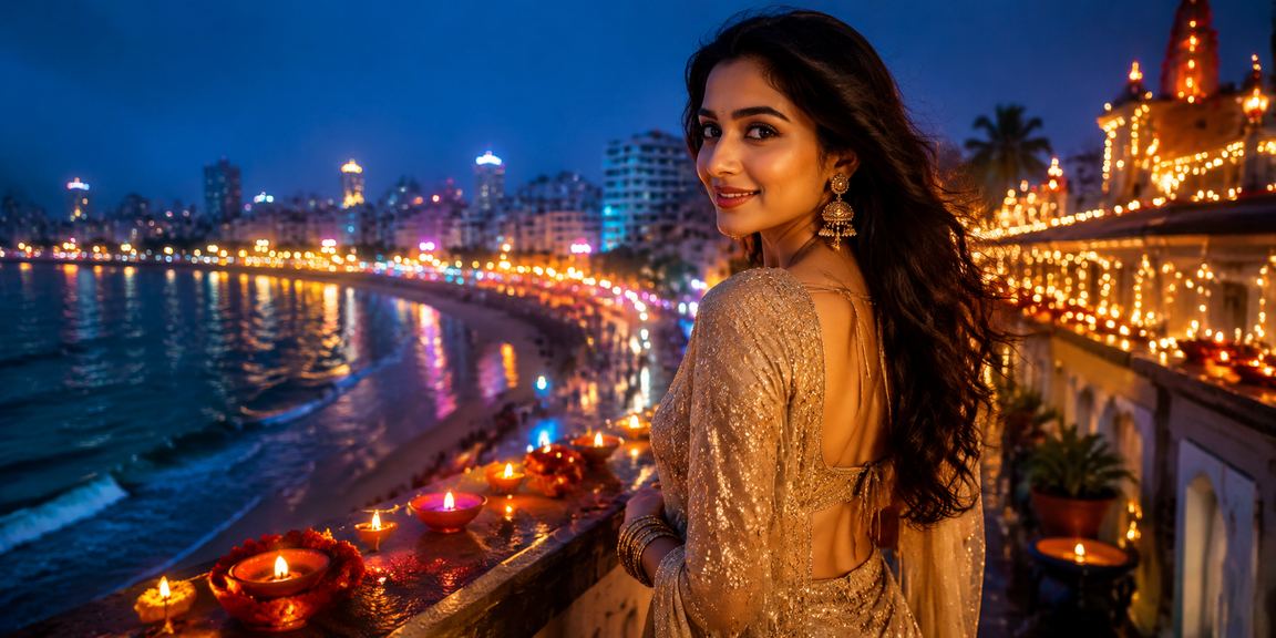 Mumbai city night with lottery and betting crowd during Diwali festival